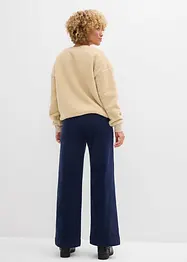 Pantalon large en velours côtelé, taille haute, bonprix