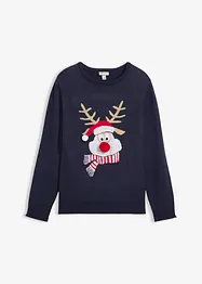 Pull en maille fine avec motif de Noël, bonprix