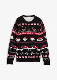 Pull en maille fine avec motif de Noël, bonprix