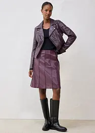 Jupe évasée en cuir d’agneau nappa, bonprix