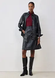 Jupe évasée en cuir d’agneau nappa, bonprix