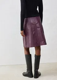 Jupe évasée en cuir d’agneau nappa, bonprix