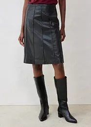 Jupe évasée en cuir d’agneau nappa, bonprix