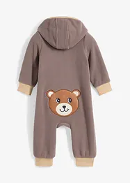 Combinaison en polaire avec capuche et application ourson, bonprix