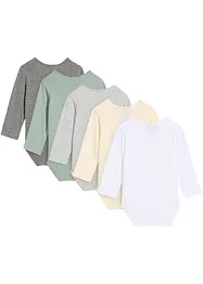 Lot de 5 bodies bébé manches longues, bonprix