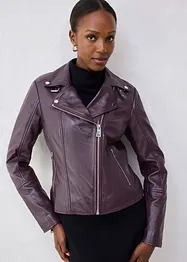 Veste biker en cuir nappa d’agneau, bonprix