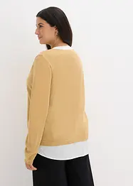 Pull en fine maille avec empiècement chemisier, bonprix