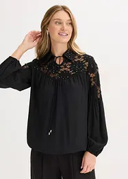 Blouse ample à dentelle, bonprix