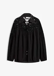 Blouse ample à dentelle, bonprix