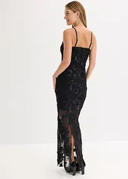 Robe longue avec broderies florales, bonprix