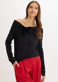 Pull oversize à encolure Bardot, bonprix