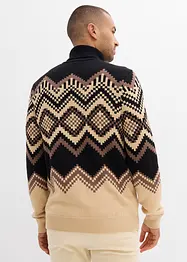 Pull col roulé doux à motif ikat, bonprix