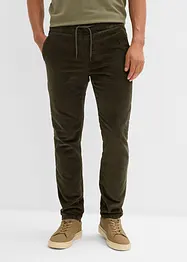 Pantalon jogger regular en velours côtelé, doublure chaude en flanelle, droit, bonprix