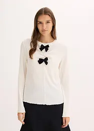 T-shirt manches longues en crêpe texturé, bonprix