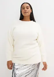 Pull long en maille poilue douce, bonprix