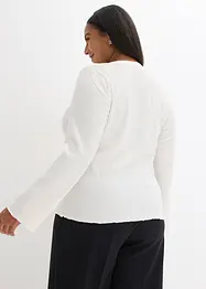 T-shirt manches longues en crêpe texturé, bonprix