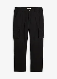 Pantalon cargo et loose à doublure chaude en flanelle et taille élastiquée, droit, bonprix