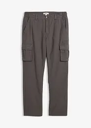 Pantalon cargo et loose à doublure chaude en flanelle et taille élastiquée, droit, bonprix