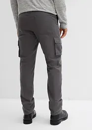 Pantalon cargo et loose à doublure chaude en flanelle et taille élastiquée, droit, bonprix