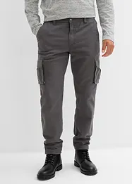 Pantalon cargo et loose à doublure chaude en flanelle et taille élastiquée, droit, bonprix