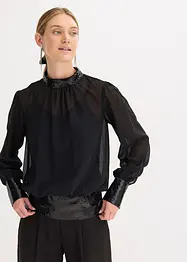 Blouse en tulle fin avec empiècements à sequins, bonprix