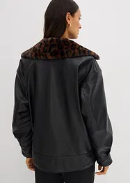 Veste enduite avec doublure peluche léopard, bonprix