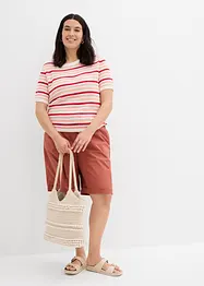 Bermuda effet paper touch en coton extensible, bonprix