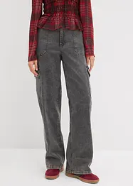 Pantalon cargo taille haute, bonprix