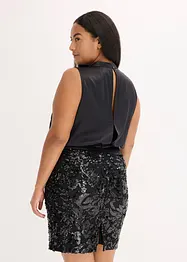 Robe avec jupe à sequins, bonprix