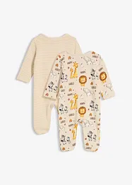 Lot de 2 combipyjamas bébé 100% coton, bonprix
