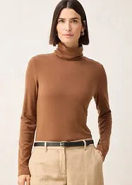 T-shirt col roulé en laine mélangée, bonprix