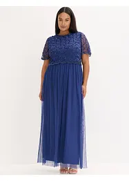 Robe longue en tulle fin avec sequins brodés, bonprix