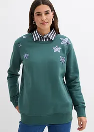 Sweat-shirt en coton mélangé, bonprix