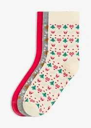 Lot de 3 paires de chaussettes en coton majoritaire, bonprix