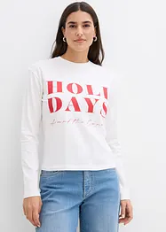 T-shirt manches longues en coton extensible, bonprix