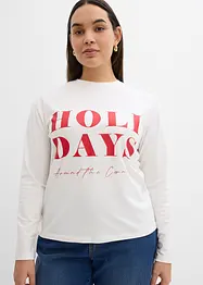 T-shirt manches longues en coton extensible, bonprix