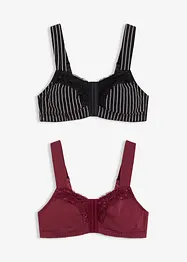 Lot de 2 soutiens-gorge à fermeture devant, sans armatures, bonprix