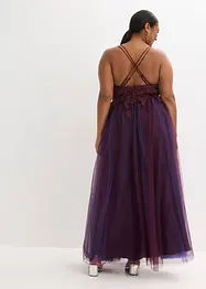 Robe longue en tulle délicat avec dentelle, bonprix