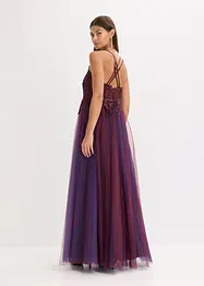 Robe longue en tulle délicat avec dentelle, bonprix