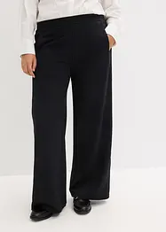 Pantalon en Punto di Roma avec taille élastiquée et strass, bonprix