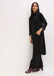 Chemisier en jersey à empiècements en satin, bonprix