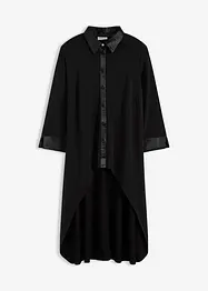 Chemisier en jersey à empiècements en satin, bonprix