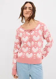 Pull en fine maille jacquard, bonprix