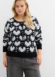 Pull en fine maille jacquard, bonprix