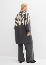 Gilet long en maille à imprimé zèbre, bonprix