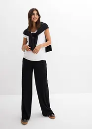 Pantalon de grossesse en jersey milano, jambe large, bonprix