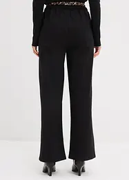 Pantalon large en sweat à ceinture contrastante, bonprix