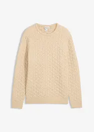 Pull à col rond et motif texturé, bonprix