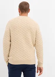Pull à col rond et motif texturé, bonprix