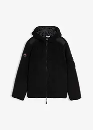 Veste en sherpa avec empiècement mesh et capuche, bonprix